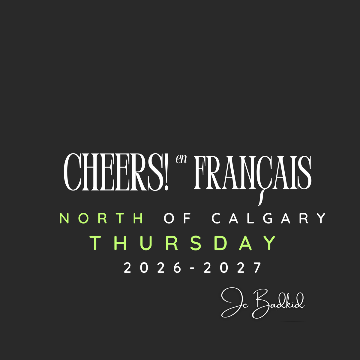 CHEERS! North Calgary Thursday 2026-2027
